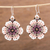Glass beaded dangle earrings, 'Cool Bloom' - Floral Glass Beaded Dangle Earrings from Mexico (image 2) thumbail