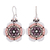 Glass beaded dangle earrings, 'Cool Bloom' - Floral Glass Beaded Dangle Earrings from Mexico thumbail