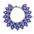 Glass beaded necklace, 'Cool Diamonds' - Diamond Pattern Glass Beaded Necklace in Blue from Mexico (image 2a) thumbail