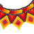 Glass beaded necklace, 'Fiery Diamonds' - Red and Orange Diamond Pattern Glass Beaded Necklace (image 2b) thumbail