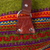 Leather accented wool shoulder bag, 'Sunset Jungle' - Avocado and Multicolored Striped Wool Shoulder Bag (image 2b) thumbail