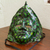 Recycled papier mache mask, 'Green Visage' - Hand-Painted Recycled Papier Mache Mask in Green from Mexico (image 2b) thumbail
