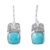 Turquoise dangle earrings, 'Watery Gleam' - Square Natural Turquoise Dangle Earrings from Mexico thumbail