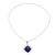 Lapis lazuli pendant necklace, 'Lapis Mirror' - Taxco Silver Lapis Lazuli Pendant Necklace from Mexico thumbail