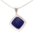 Lapis lazuli pendant necklace, 'Lapis Mirror' - Taxco Silver Lapis Lazuli Pendant Necklace from Mexico (image 2b) thumbail