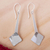 Silberne Ohrhänger - Moderne quadratische silberne Ohrhänger aus Mexiko