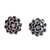 Sterling silver button earrings, 'Dahlia Elegance' - Taxco Sterling Silver Dahlia Flower Button Earrings