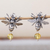 Pendientes colgantes de ámbar - Aretes colgantes de ámbar con tema de abeja de México