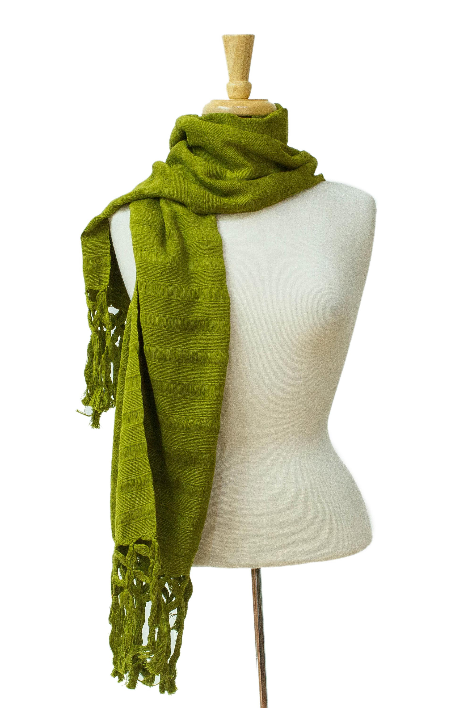 green cotton scarf