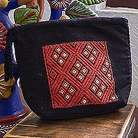 Cotton cosmetic bag, Scarlet Geometry