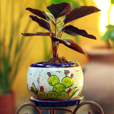 Ceramic flower pot, Mexican Memories