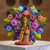 Keramische Skulptur, 'Garten Eden Tree' - Keramischer Garten Eden Lebensbaum-Skulptur aus Mexiko