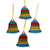 Ceramic ornaments, 'Bell Festivity' (set of 4) - Colorful Talavera-Style Ceramic Ornaments (Set of 4)