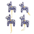 Ceramic ornaments, 'Talavera Donkeys' (set of 4) - Blue and White Ceramic Donkey Ornaments (Set of 4) (image 2a) thumbail