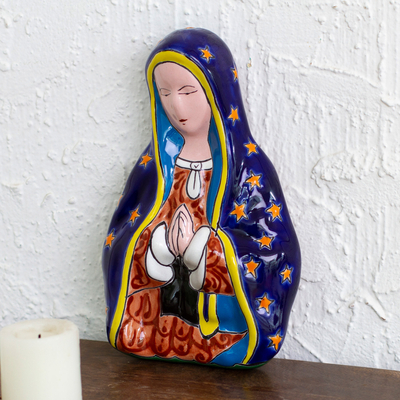 Ceramic wall sculpture, Praying Mary