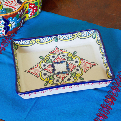 Auflaufform aus Keramik - Handbemalte Auflaufform aus Keramik im Talavera-Stil