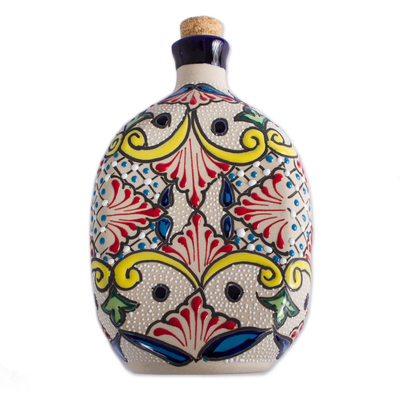 Juego de tequila de cerámica, (5 piezas) - Juego de tequila de cerámica estilo talavera de 5 piezas de México
