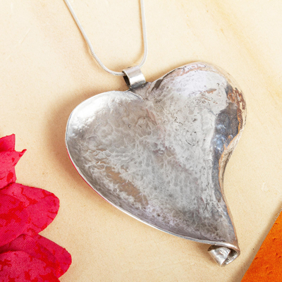 H-624 Journey of Life Artisan Sterling Silver Heart Pendant 