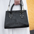 Leather handbag, 'Mod Floral' - Floral Pattern Leather Handbag in Black from Mexico (image 2) thumbail