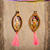 Pendientes colgantes de madera - Pendientes colgantes de madera del sagrado corazón de frida kahlo hechos a mano