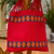 Cotton shoulder bag, 'Breath of Life' - Geometric Cotton Shoulder Bag in Crimson from Mexico thumbail