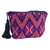 Cotton coin purse, 'Tulip Geometry' - Rose and Grape Geometric Cotton Coin Purse from Mexico (image 2a) thumbail