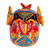 Ceramic sculpture, 'Butterfly Friend' - Talavera-Style Ceramic Skull Sculpture from Mexico (image 2c) thumbail
