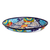 Ceramic oval platter, 'Raining Flowers' - Talavera-Style Oval Ceramic Serving Platter from Mexico