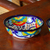 Ceramic snack bowls, 'Raining Flowers' (pair) - Mexican Talavera Style Ceramic Snack or Serving Bowls (Pair) thumbail
