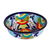 Ceramic snack bowls, 'Raining Flowers' (pair) - Mexican Talavera Style Ceramic Snack or Serving Bowls (Pair) (image 2c) thumbail