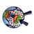 Ceramic salsa dish, 'Raining Flowers' (3 pieces) - Mexican Talavera Style Covered Salsa Dish with Spoon (image 2d) thumbail