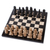 Marble chess set, 'Cafe Battle' - Brown and Black Marble Chess Set from Mexico thumbail