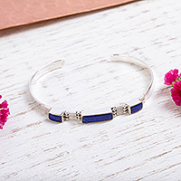 Featured review for Lapis lazuli cuff bracelet, Rectangular Blue