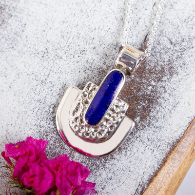 Collar con colgante de lapislázuli - Collar con colgante de lapislázuli de Taxco de México