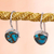 Composite turquoise drop earrings, 'Gleaming Gems' - Taxco Composite Turquoise Drop Earrings from Mexico