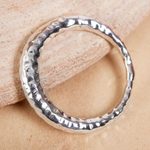 Sterling silver band ring, 'Ring of Freedom' - Hammered Taxco Sterling Silver Band Ring from Mexico