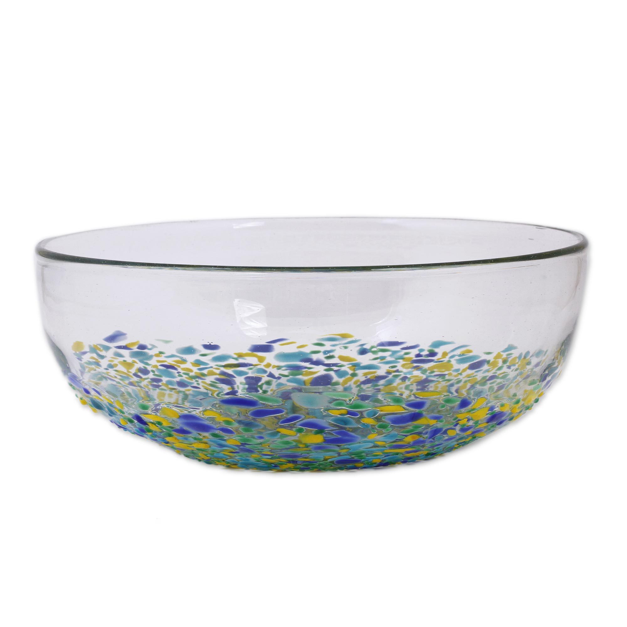 Confetti Pattern Recycled Glass Salad Bowl from Mexico Beautiful