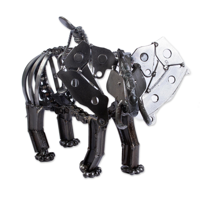 Autoteil-Skulptur aus recyceltem Metall - Elefanten-Skulptur aus recycelten Autoteilen aus Metall