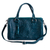 Leather handbag, 'Pine Green Garden' - Floral and Leaf Pattern Leather Handbag in Pine Green thumbail