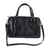 Leather handbag, 'Black Garden' - Floral and Leaf Pattern Black Leather Handbag from Mexico (image 2a) thumbail