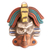 Máscara de cerámica - Máscara de pared de cerámica de un Dios Búho de México