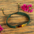 Amber wristband bracelet, 'Age-Old Elegance in Viridian' - Amber Wristband Bracelet with Viridian Cord from Mexico (image 2) thumbail