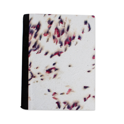 Tagebuch aus recyceltem Papier - Notizbuch aus recyceltem Papier in Fuchsia und Lila mit schwarzem Wildleder