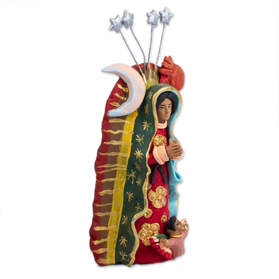 Keramikskulptur - Himmlische Keramikskulptur „Mutter Maria“ aus Mexiko