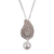 Cultured pearl pendant necklace, 'Glowing Paisley' - Cultured Pearl Paisley Pendant Necklace from Mexico (image 2a) thumbail
