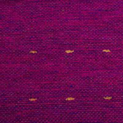 Flächenteppich aus zapotekischer Wolle, 'Blumen des Frühlings' (2,5x4,5) - Flächenteppich aus Magenta- und Lapis-Zapotec-Wolle (2,5x4,5)