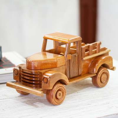 Wood home accent, 'Vintage Pickup Truck' - Nostalgic Wood Chevy Apache Pickup Truck Sculpture