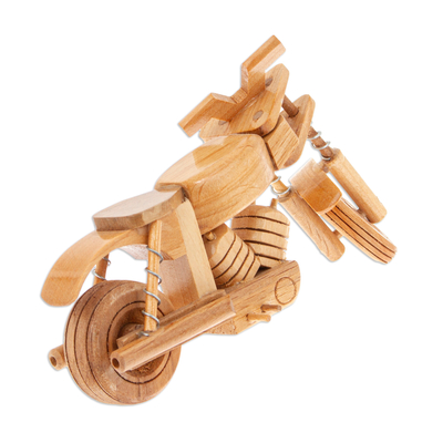 Wood home accent, 'Vintage Motorcycle' - Nostalgic Vintage Motorcycle Wood Home Accent
