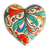 Ceramic jewelry box, 'Flourishing Heart' - Handmade Heart Shaped Ceramic Jewelry Box