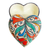 Ceramic jewelry box, 'Flourishing Heart' - Handmade Heart Shaped Ceramic Jewelry Box